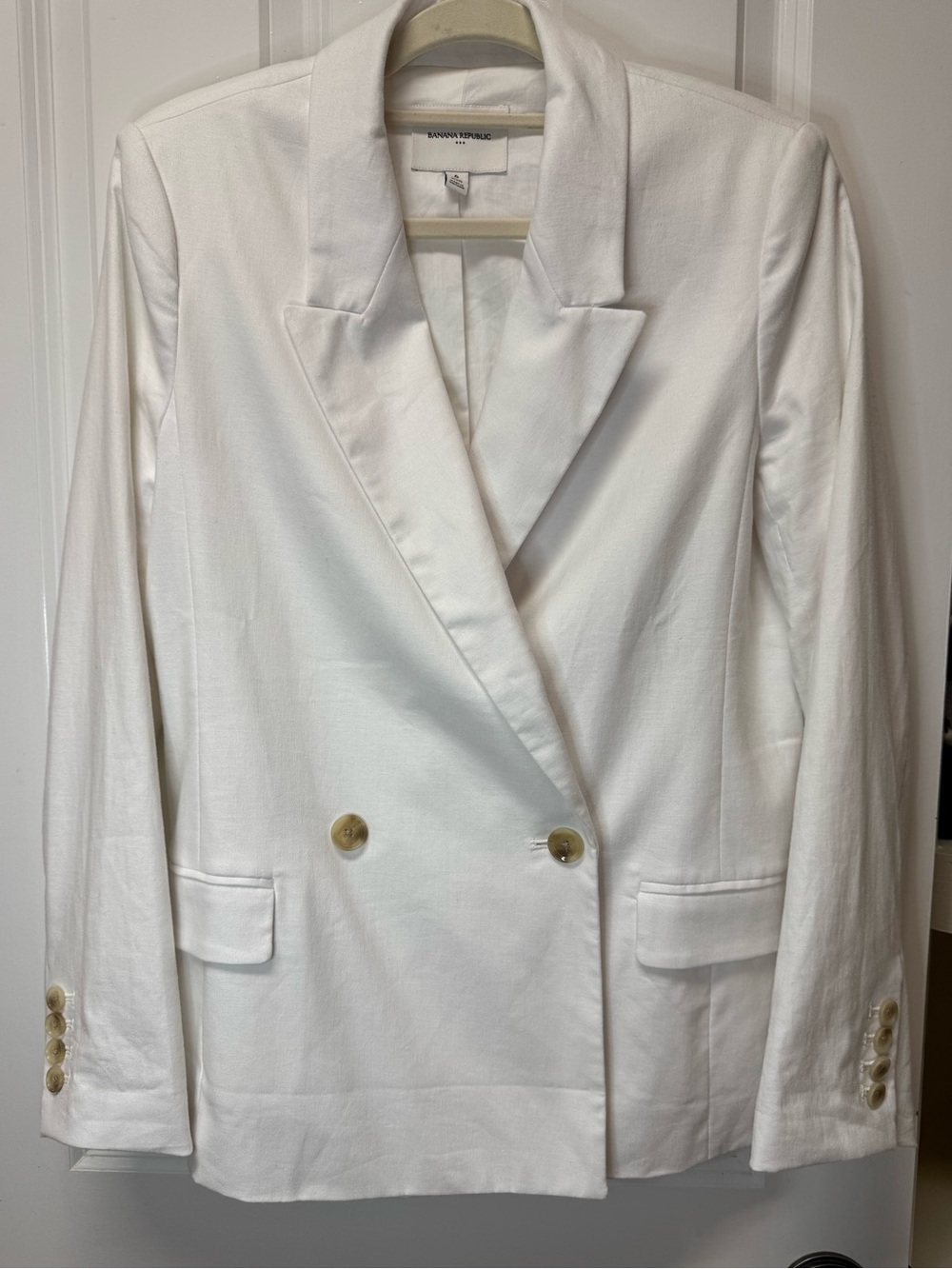 Banana Republic linen blend double breasted blazer